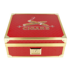 Humidor na doutníky Cigars Red/Gold 25D, 26x22x11,5cm  (920048)